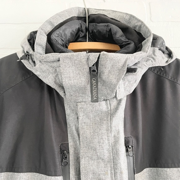 Canadiana Men’s Jacket Parka 2 in 1 Winter Gray Black Outdoor Sz L - Picture 6 of 16